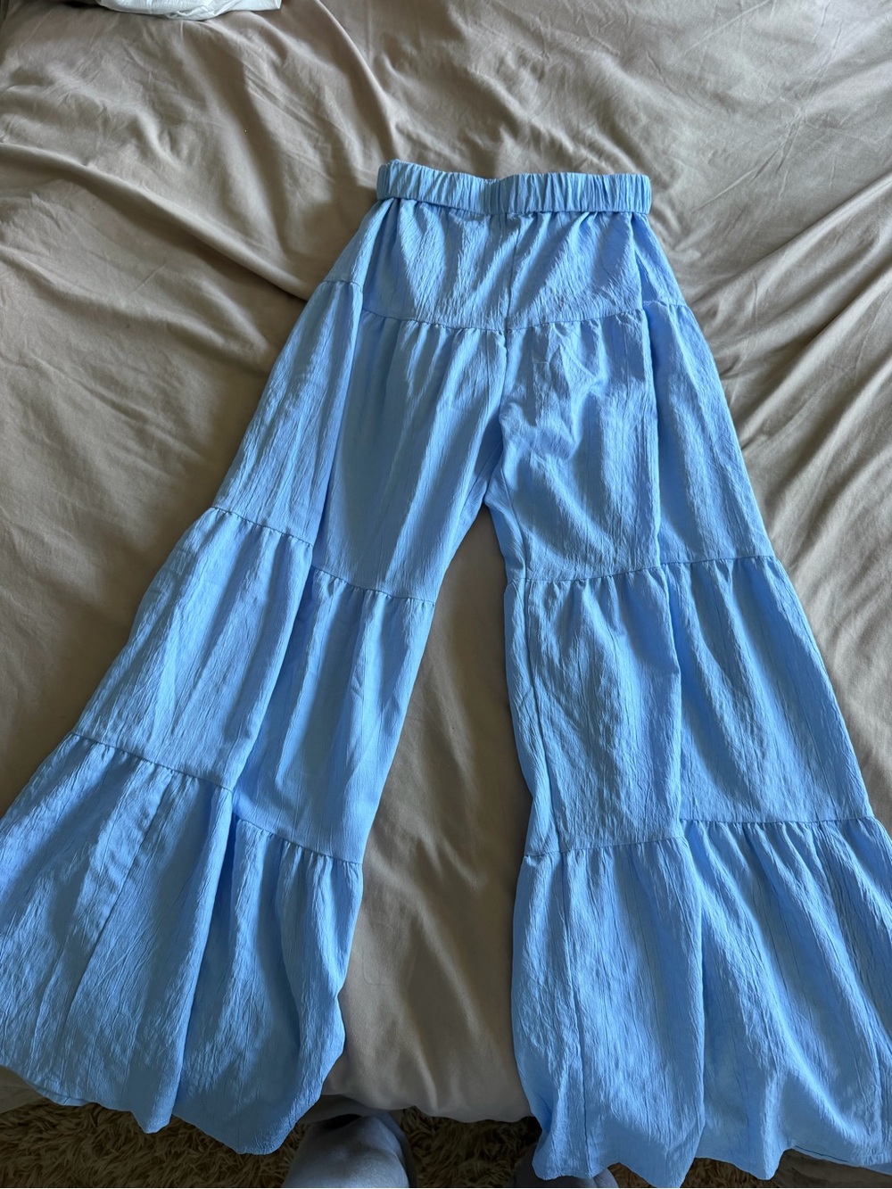 Blue flowy vacation pants